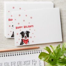 Border Collie Lenço Vermelho com Coração Endereço
