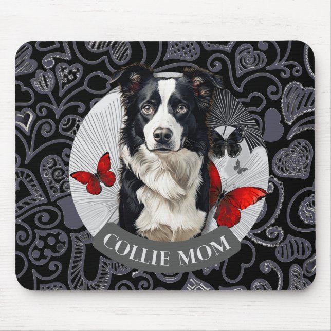 Border Collie Mãe Mouse Pad – Presente para Amante (Frente)