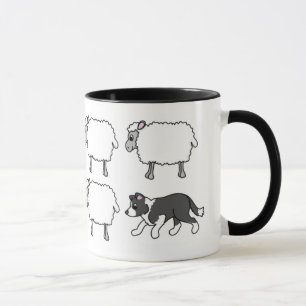 Border collie que reune a caneca dos carneiros