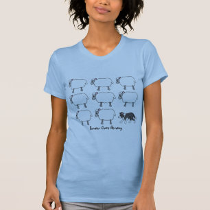 Border collie que reune o t-shirt das senhoras dos