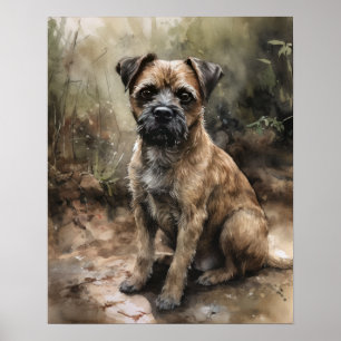Border Terrier Dog Art Impressão Poster