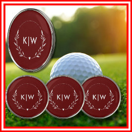 Bordéus e White | Monograma de Iniciais Modernos