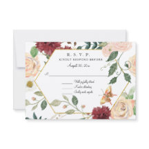 Bordô Rústico Bege Floral Aquarela Kraft RSVP