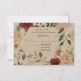 Bordô Rústico Bege Floral Aquarela Kraft RSVP