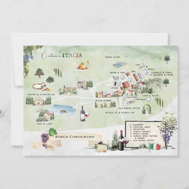 Borgo Corsignano | Convite Mapa Itinerário (Frente)