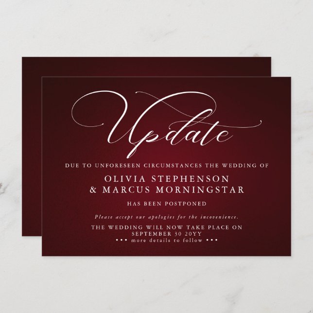 Borgonha - Anúncio de Evento Adiado Moderno (Frente/Verso)