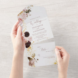 Borgonha caia elegante floral
