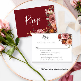 Borgonha e Blush Floral, sem refeições RSVP