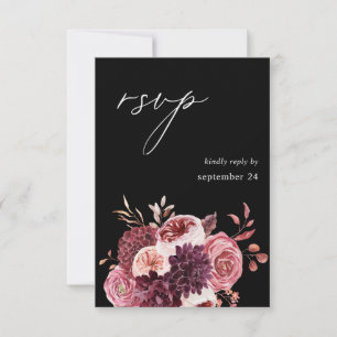 Borgonha e cor-de-rosa 8B w RSVP de Refeições - Pr