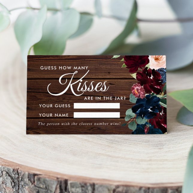 Borgonha e Marinho Quantos cartões de Chá de Kisse (Criador carregado)