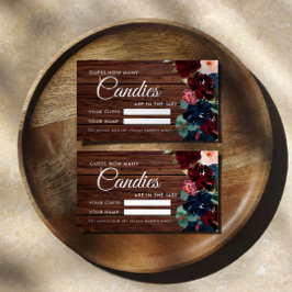 Borgonha e Marinho Quantos Cartões de Jogo de Chá