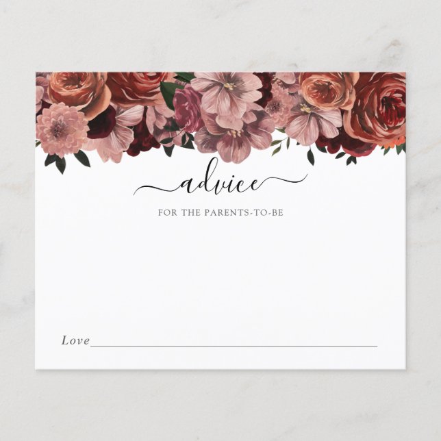 Borgonha Floral Bebê Dicas para os Futuros Pais (Frente)