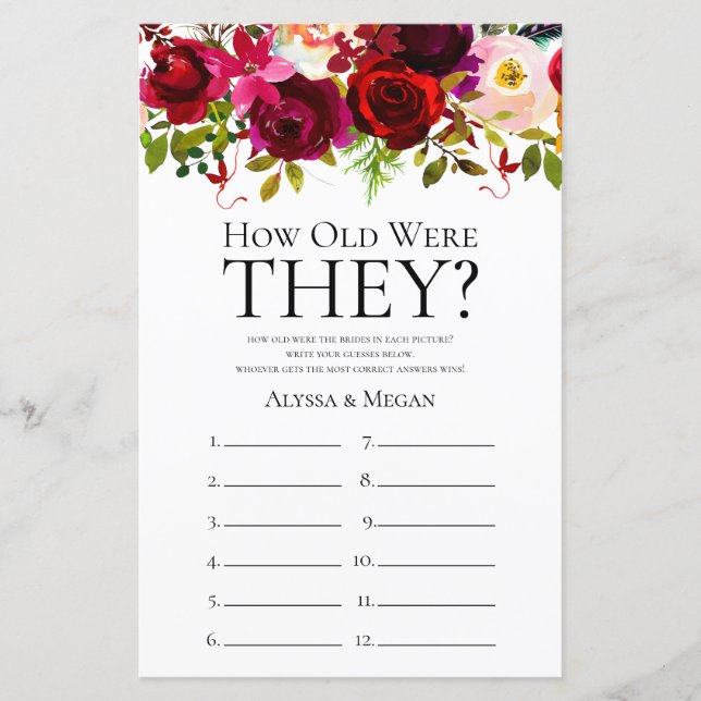 Borgonha Floral Quantos Anos Eles Tinham LGBTQ (Frente)