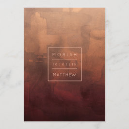 Borgonha Luxe e cora convite do casamento