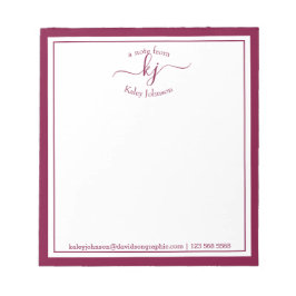 Borgonha Personalizada | Da Mesa Do Bloco De Notas