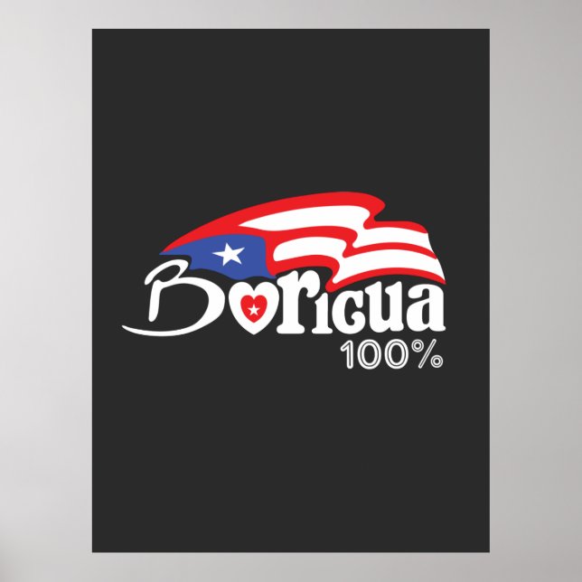 Boricua 100% Poster Porto Rico (Frente)