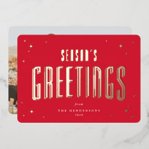 Boright Red Season's Saudações Retro Stars Foto