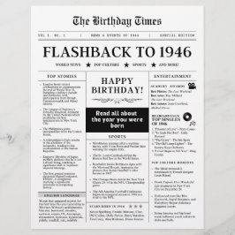 Born in 1946 Fun Newspaper black and white
