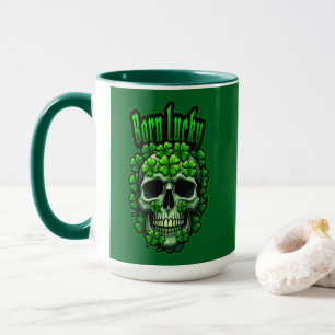 Born Lucky Skull St Patrick’s Day - caneca