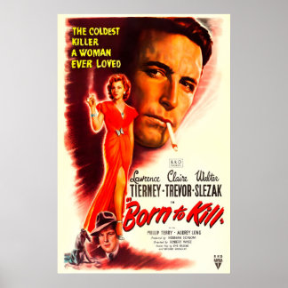 Born to Kill Cartaz de Filme de 1947 IMPRESSÃO A5-