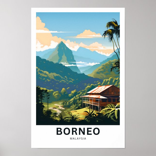 Borneo Malásia Viagem Impressão (Frente)