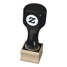 Borracha Art Deco Monograma Carimbo de Arte da Madeira