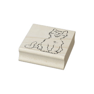 Borracha cantando carimbo de arte de gato
