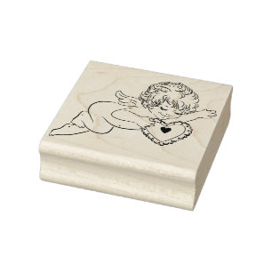 Borracha carimbo de arte angel cherub