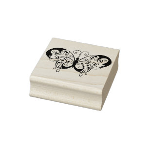 Borracha carimbo de arte de borboletas ornamentais