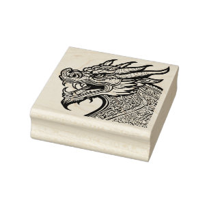 Borracha carimbo de arte de cabeça de dragão