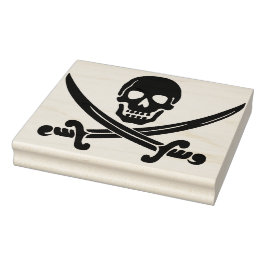 Borracha Carimbo de arte de crânio e espadas