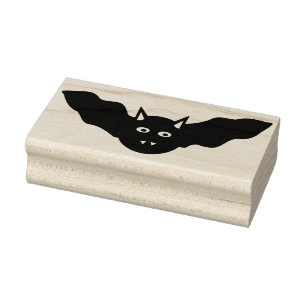 Borracha Carimbo de Arte de Madeira de Vampiro Gato de Bat 