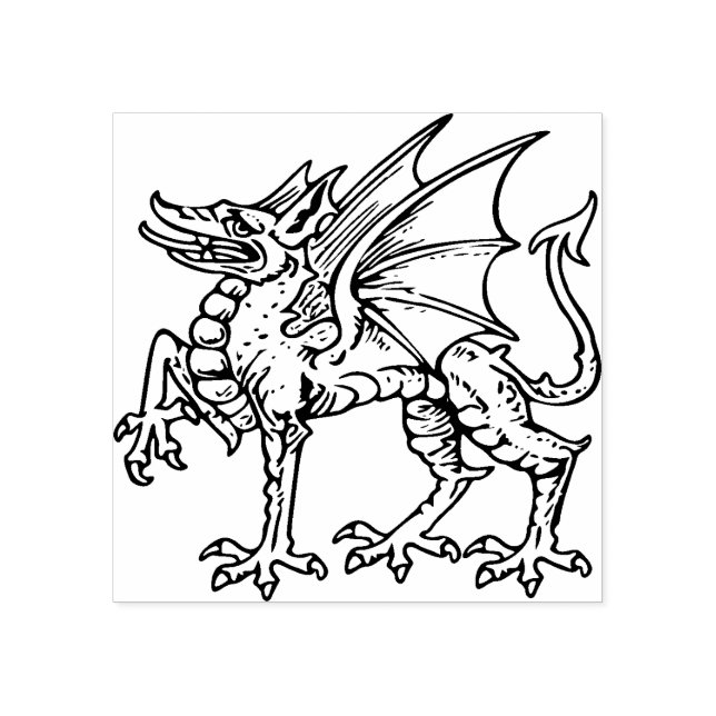 Borracha Carimbo de Arte de Madeira Dragon (Impressão)