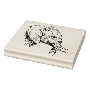 Borracha Carimbo de Arte de Madeira - Elefante