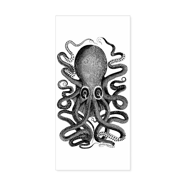 Borracha Carimbo de Arte de Madeira Octopus (Impressão)