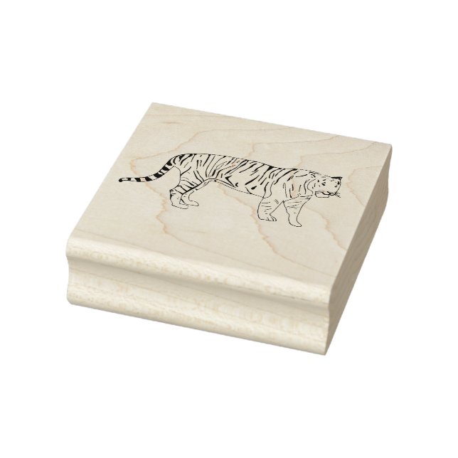 Borracha Carimbo de Arte de Madeira Tiger (Carimbo)