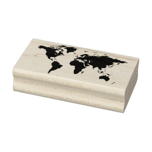Borracha carimbo de arte do mapa mundial