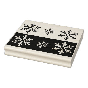 Borracha carimbo de arte em flocos de neve