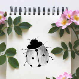 Borracha Carimbo de Arte em Madeira Cute Ladybug