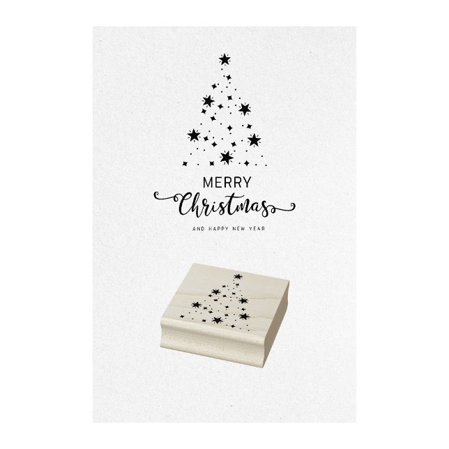 Borracha Carimbo de Árvore das Estrelas de Natal (Christmas Star Tree Stamp Stamp)