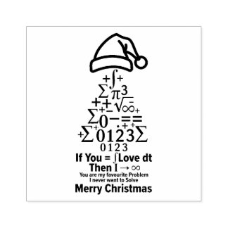 Borracha Carimbo de Árvore de Natal de Matemática - Present