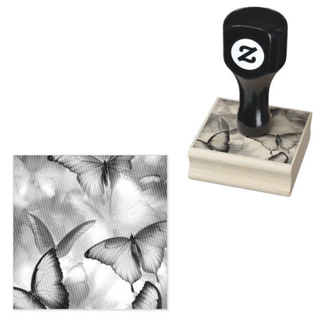 Borracha Carimbo de Borboleta (Carimbado)