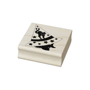 Borracha carimbo de bruxa e de arte de gato