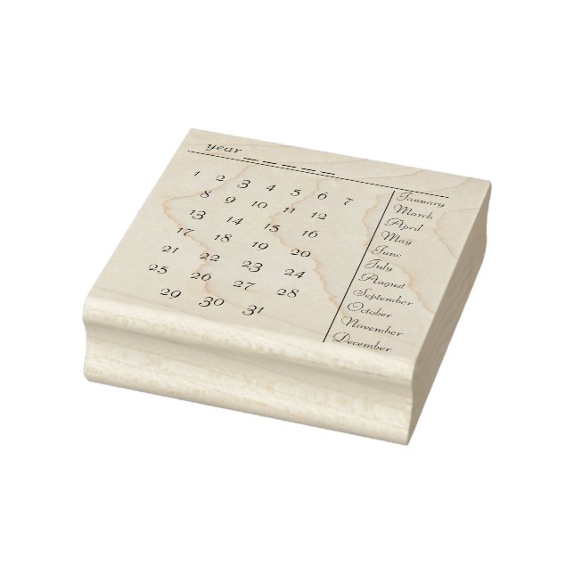 Borracha carimbo de calendário (Carimbo)
