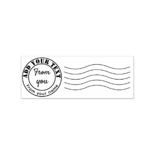 Borracha Carimbo de Carimbo Postal Faux Adicionar Seu Texto