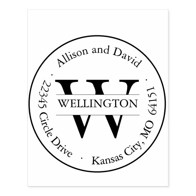 Borracha Carimbo de endereço clássico personalizado (Impressão)