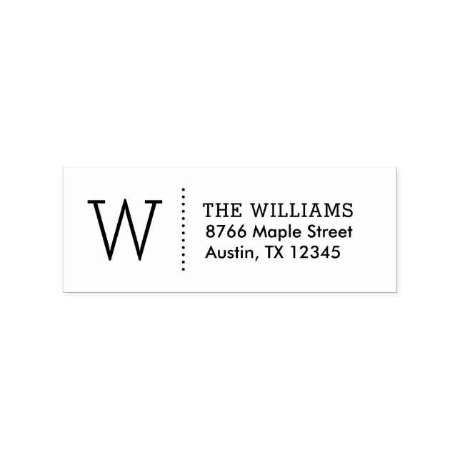 Borracha Carimbo de Endereço de Devolução com Monograma Sim (Impressão)