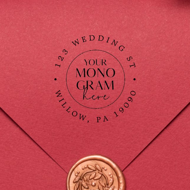 Borracha Carimbo de Endereço de Devolução de Casamento de B (MEGHAN Unique Rubber Wedding Return Address Stamp)