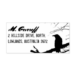 Borracha Carimbo de Endereço de Devolução de Raven