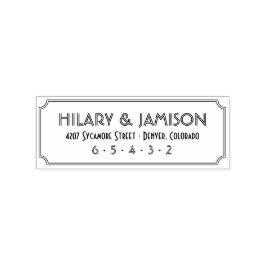 Borracha Carimbo de Endereço de Retorno Art Deco